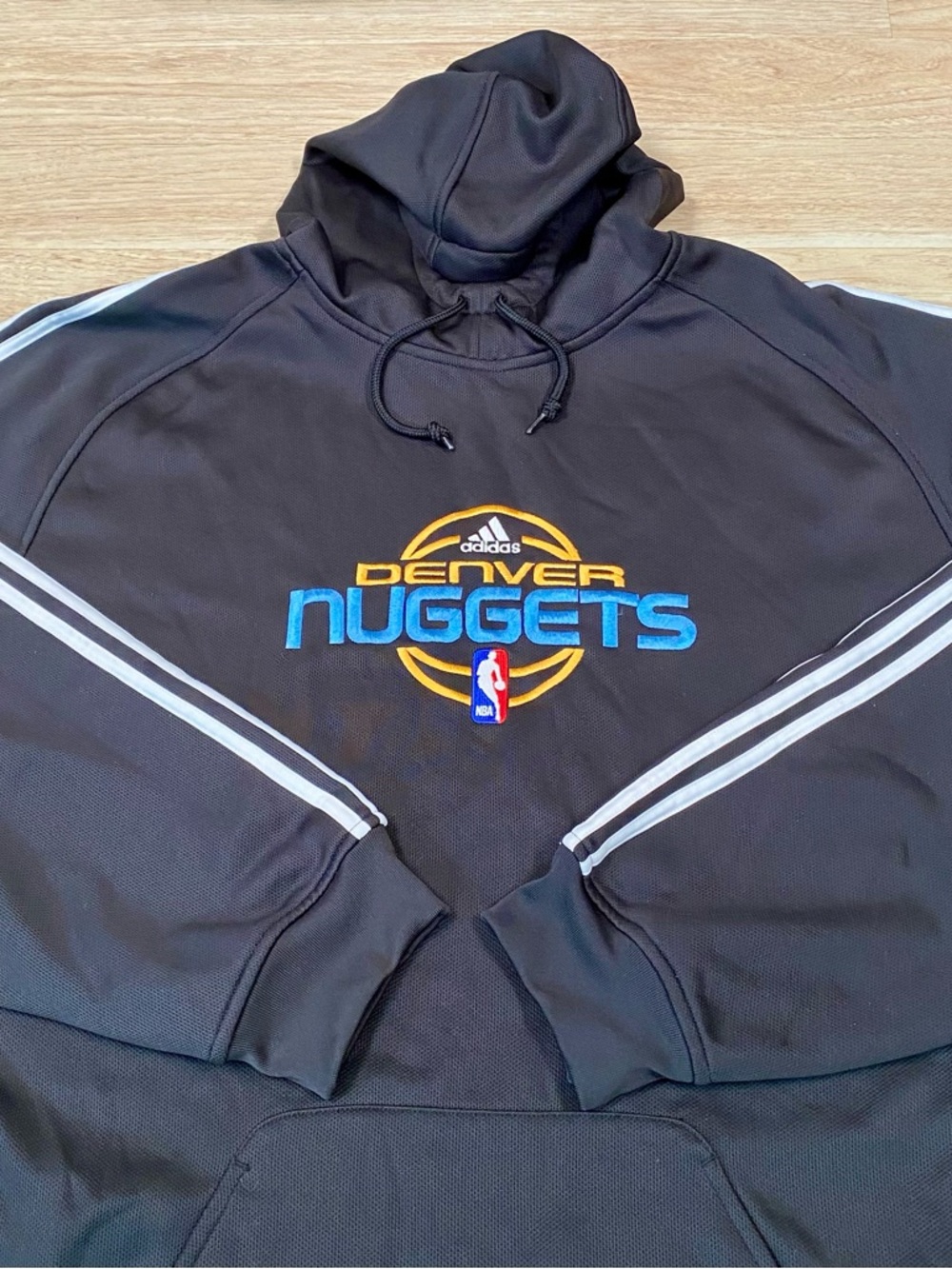 Adidas Denver Nuggets Hoodie Mens 3XLT (TALL) Black NBA Fusion Player Sweatshirt